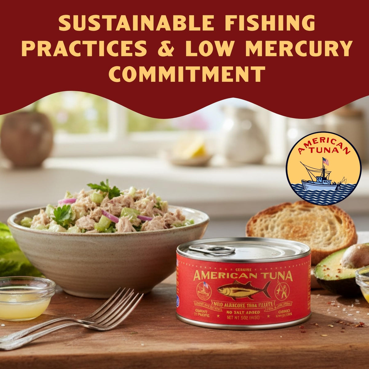 American Tuna MSC-certified pole-caught albacore can highlighting sustainability