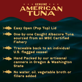 American Tuna no-salt-added tuna can label signaling clean taste