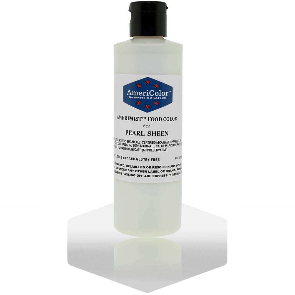 AmeriColor Amerimist airbrush color in pearl sheen for edible metallic accents on cakes