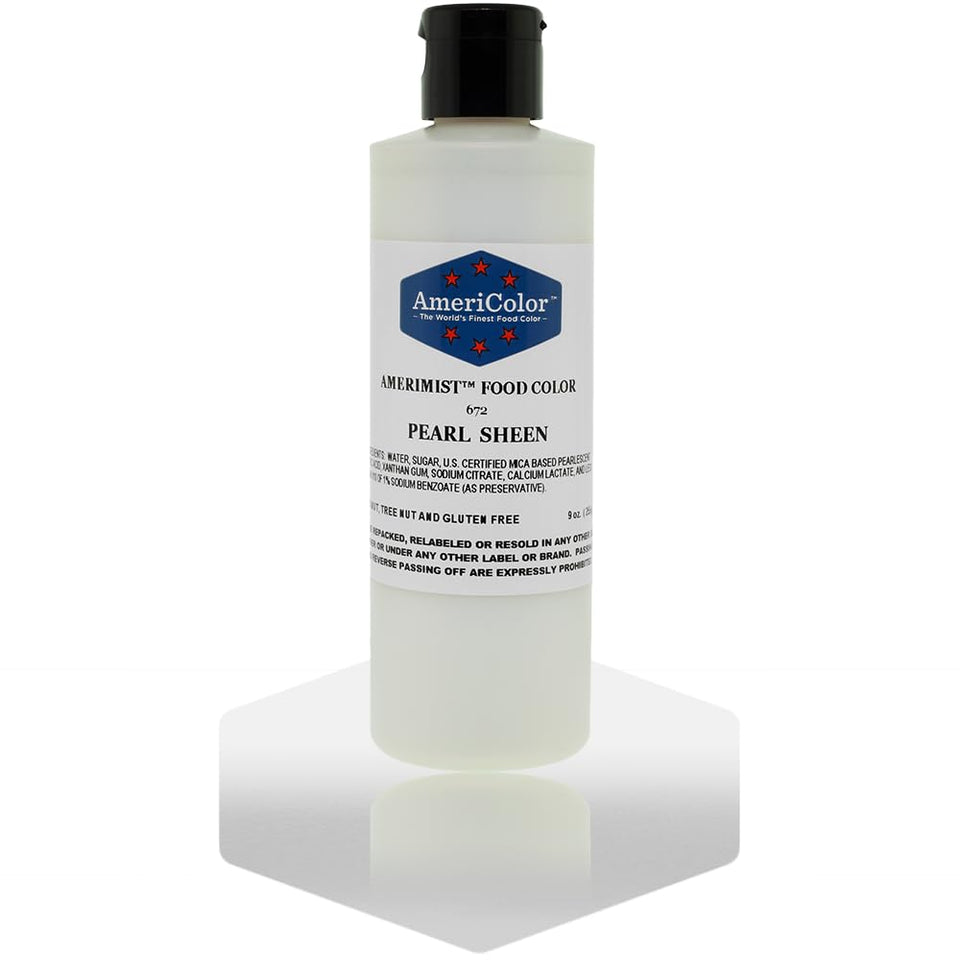 AmeriColor Amerimist airbrush color in pearl sheen for edible metallic accents on cakes