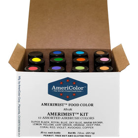 AmeriColor AmeriMist airbrush kit with 12 colors for vibrant decorating
