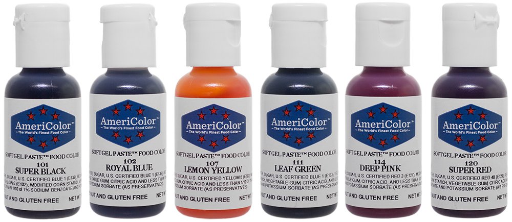 AmeriColor Basic Six Kit Lemon Yellow soft gel paste for bright frosting tones