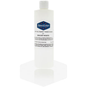 AmeriColor Bright White Soft Gel Paste bottle for vibrant royal icing color.