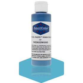 AmeriColor Soft Gel Paste Wedgewood bottle pouring vivid icing color