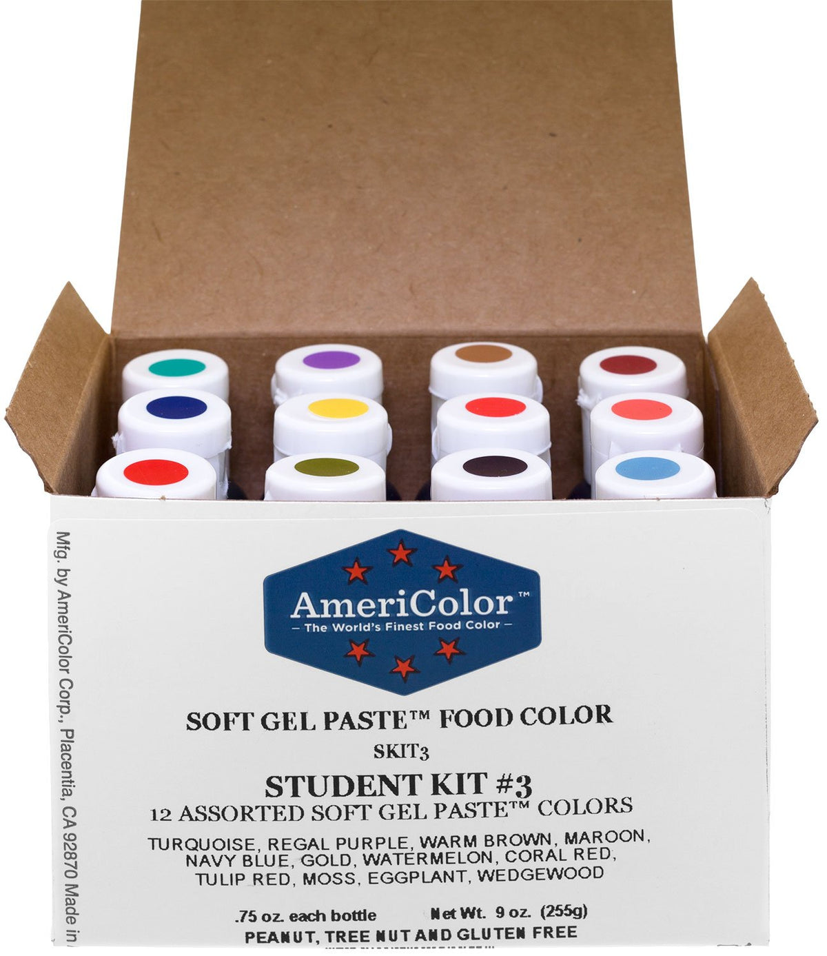 AmeriColor Student Kit 3 Watermelon color for smooth, vibrant frosting tinting.