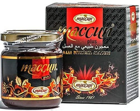 Amerigle Authentic Turkish Honey Paste in glass jar label, signaling premium energy-boost potential