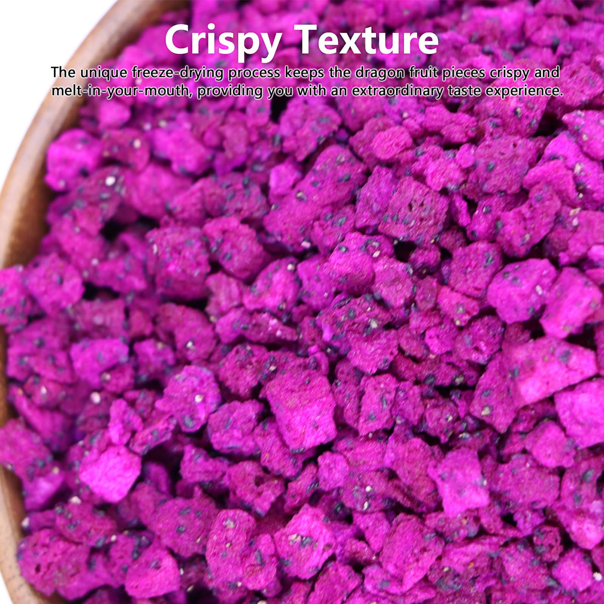 Amilutuo dragon fruit chunks in baked goods for color and flavor.