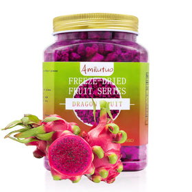 Amilutuo freeze-dried dragon fruit chunks packshot in 183g jar.