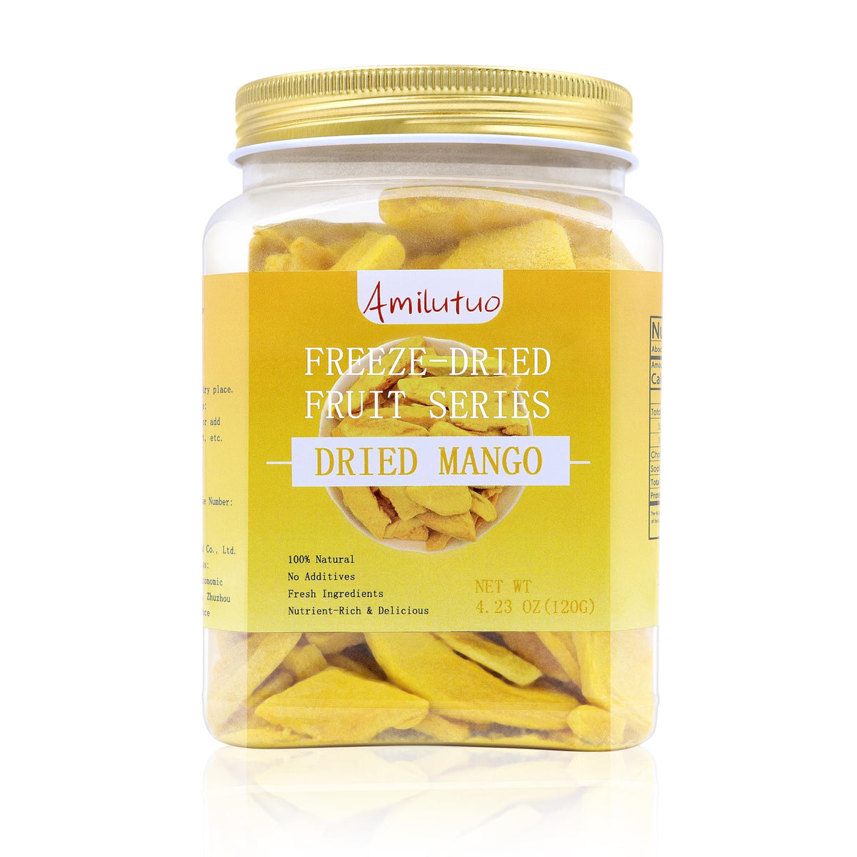 Amilutuo freeze dried mango slices for a crunchy, vitamin-rich snack anytime.