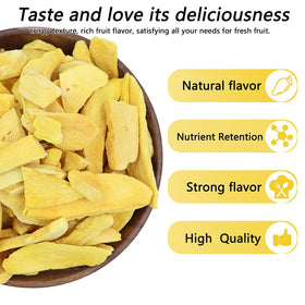 Amilutuo freeze dried mango close-up captures vibrant color and natural sweetness.