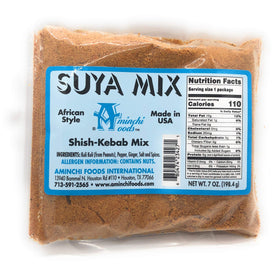 Aminchi Foods Suya seasoning jar packaging for bold grilling flavor.