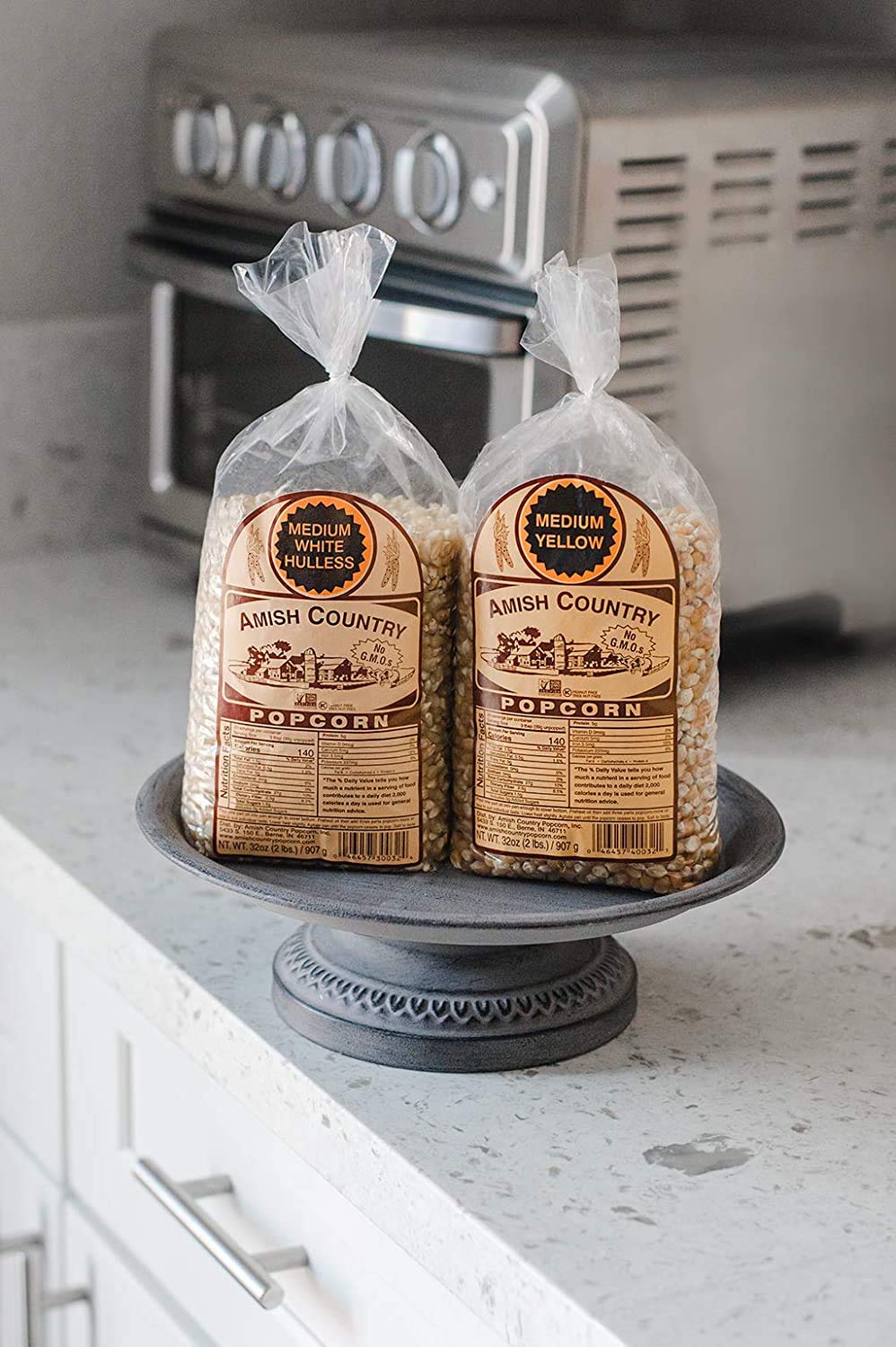 Amish Country Popcorn 2lb bundle shown as convenient family-size pack