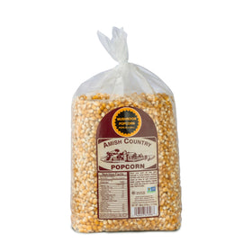 Amish Country Popcorn 6lb bag showing mushroom kernels for fresh popping.
