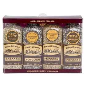 Amish Country Popcorn Baby White kernels for light, fluffy popcorn at home.