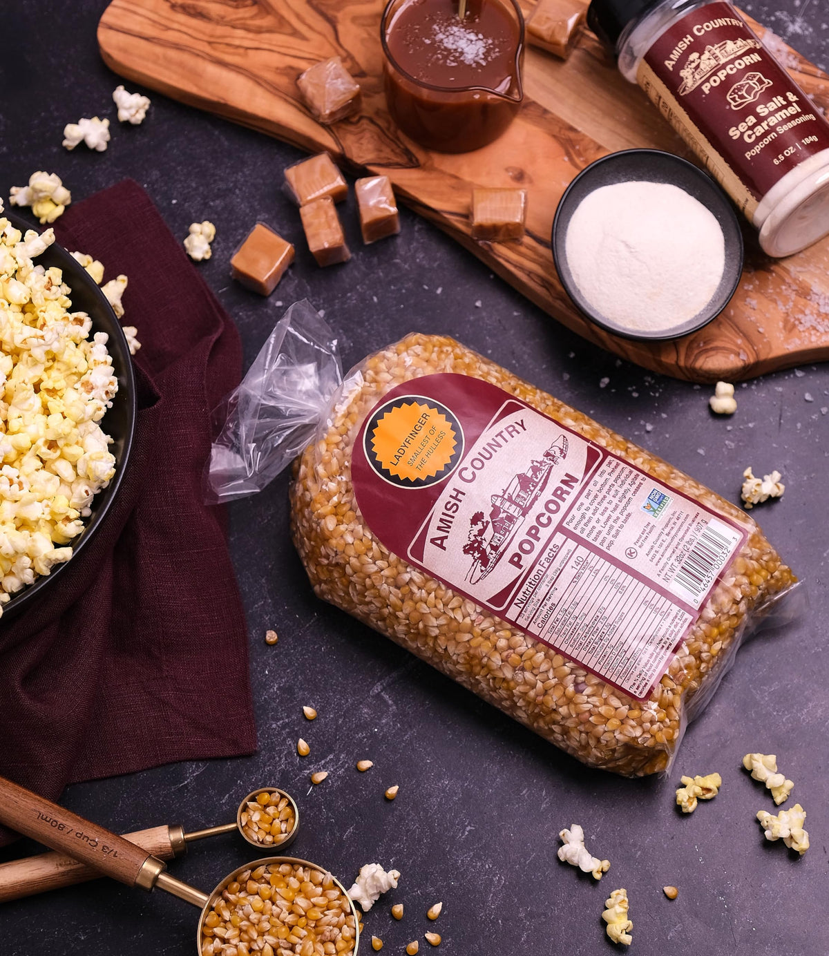 Front view of the 6 lb Amish Country bag in a pantry.