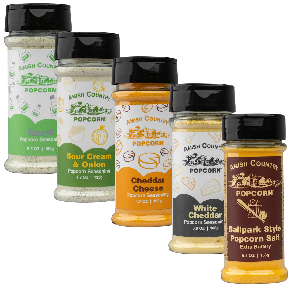 Amish Country Popcorn Ballpark Buttersalt flavor bottle ready for movie night