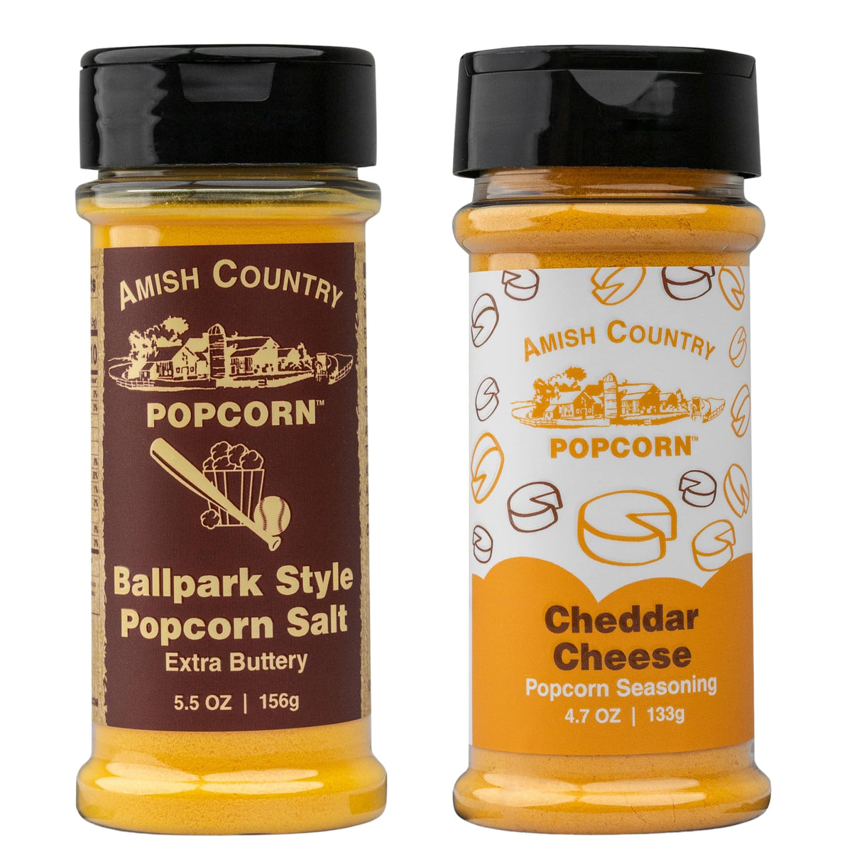 Amish Country Popcorn Ballpark Buttersalt seasoning jar enhances movie night flavor