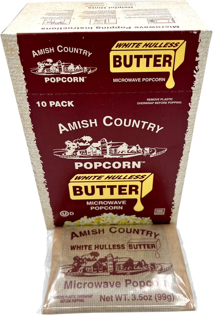 Amish Country Popcorn butter kosher certification label on the package.