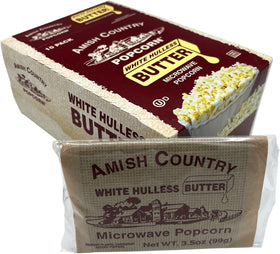 Amish Country Popcorn butter microwave bag ready for quick, easy popping.