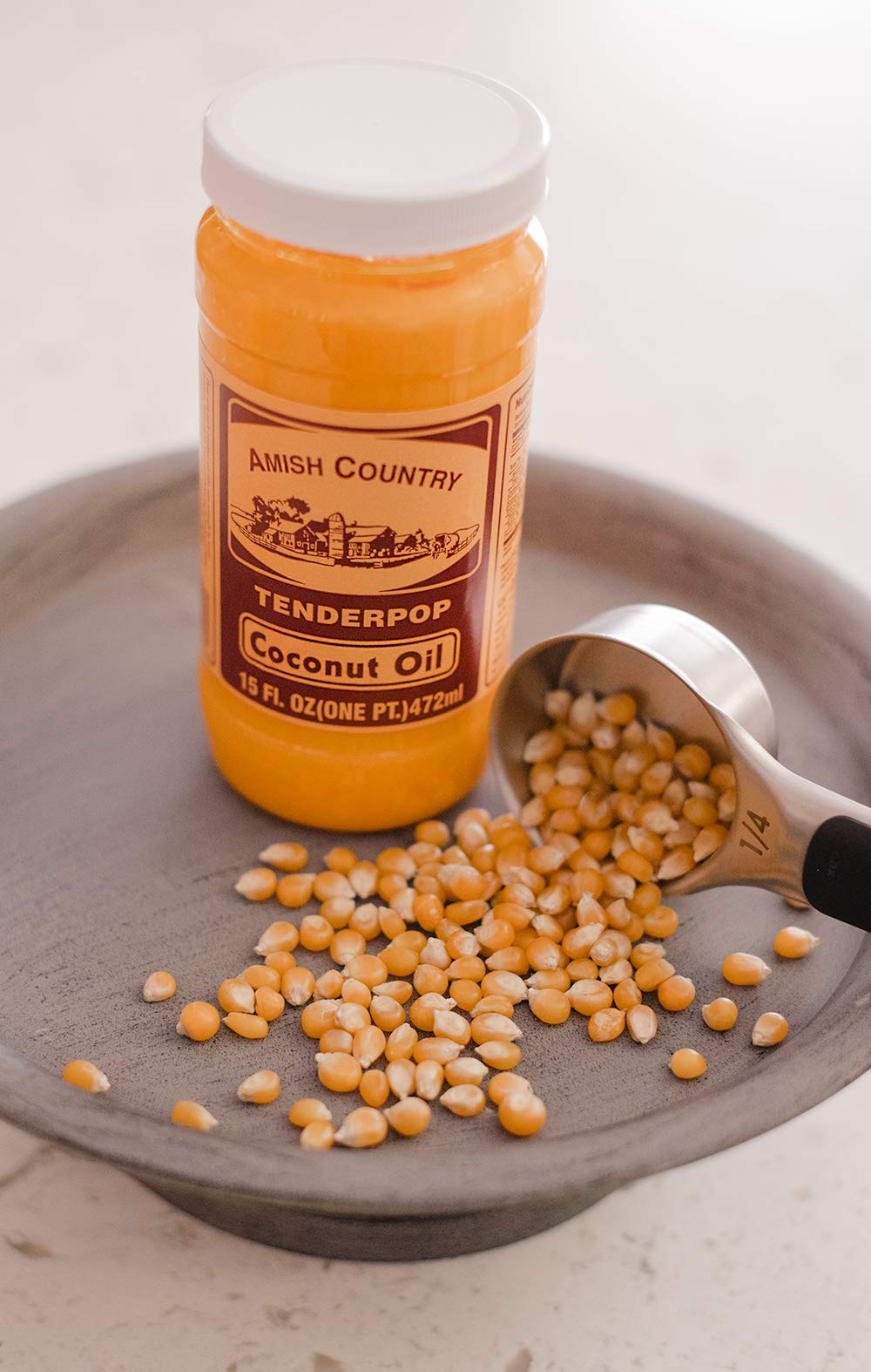 Amish Country Popcorn ButterSalt tin shaker adds even, savory seasoning
