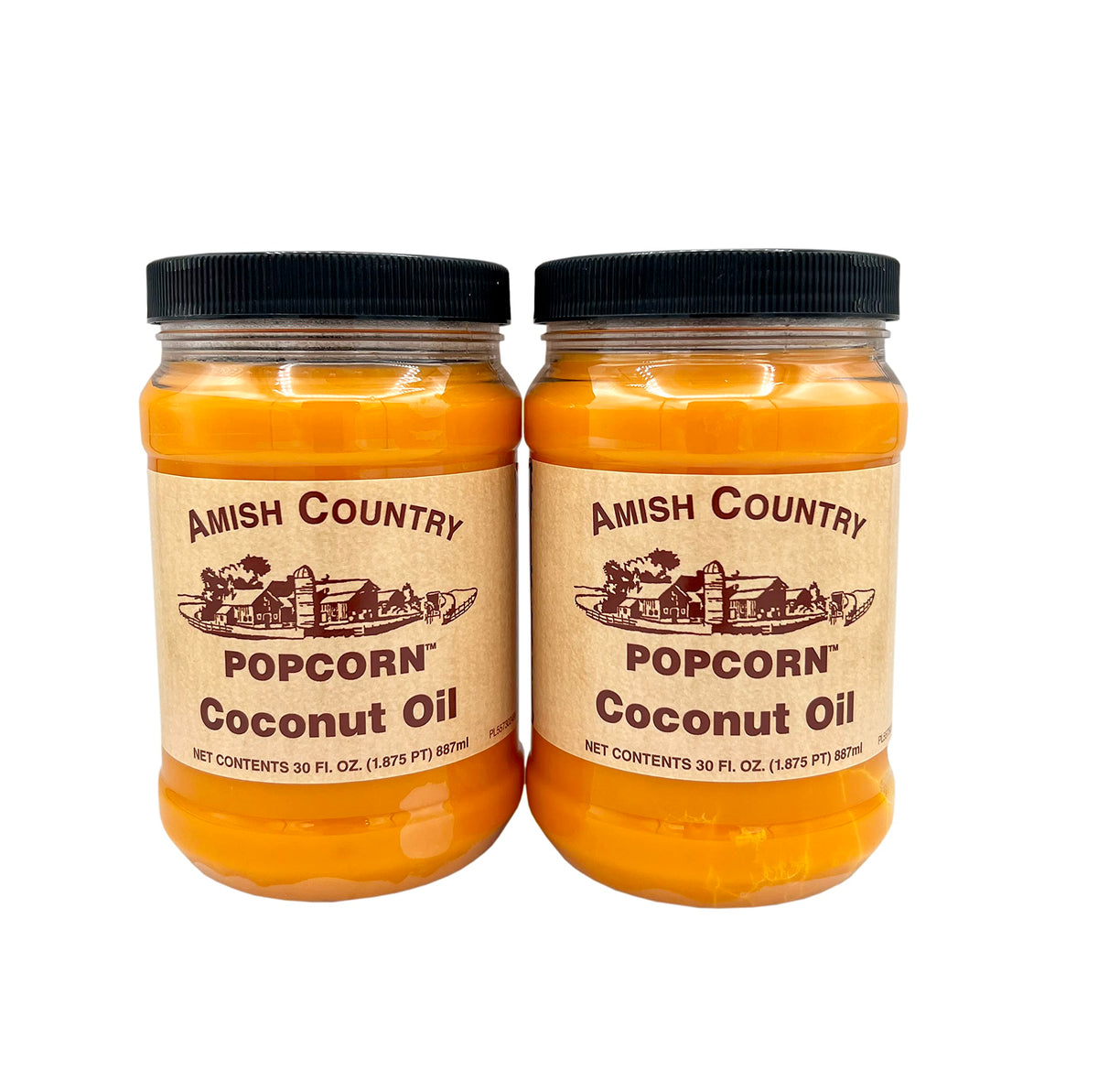Amish Country Popcorn coconut oil 2x30oz jars for popcorn and cooking