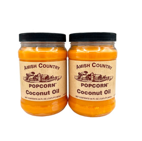 Amish Country Popcorn coconut oil 2x30oz jars for popcorn and cooking