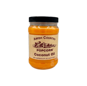 Amish Country Popcorn bag front with coconut oil, a vegan, gluten-free snack.
