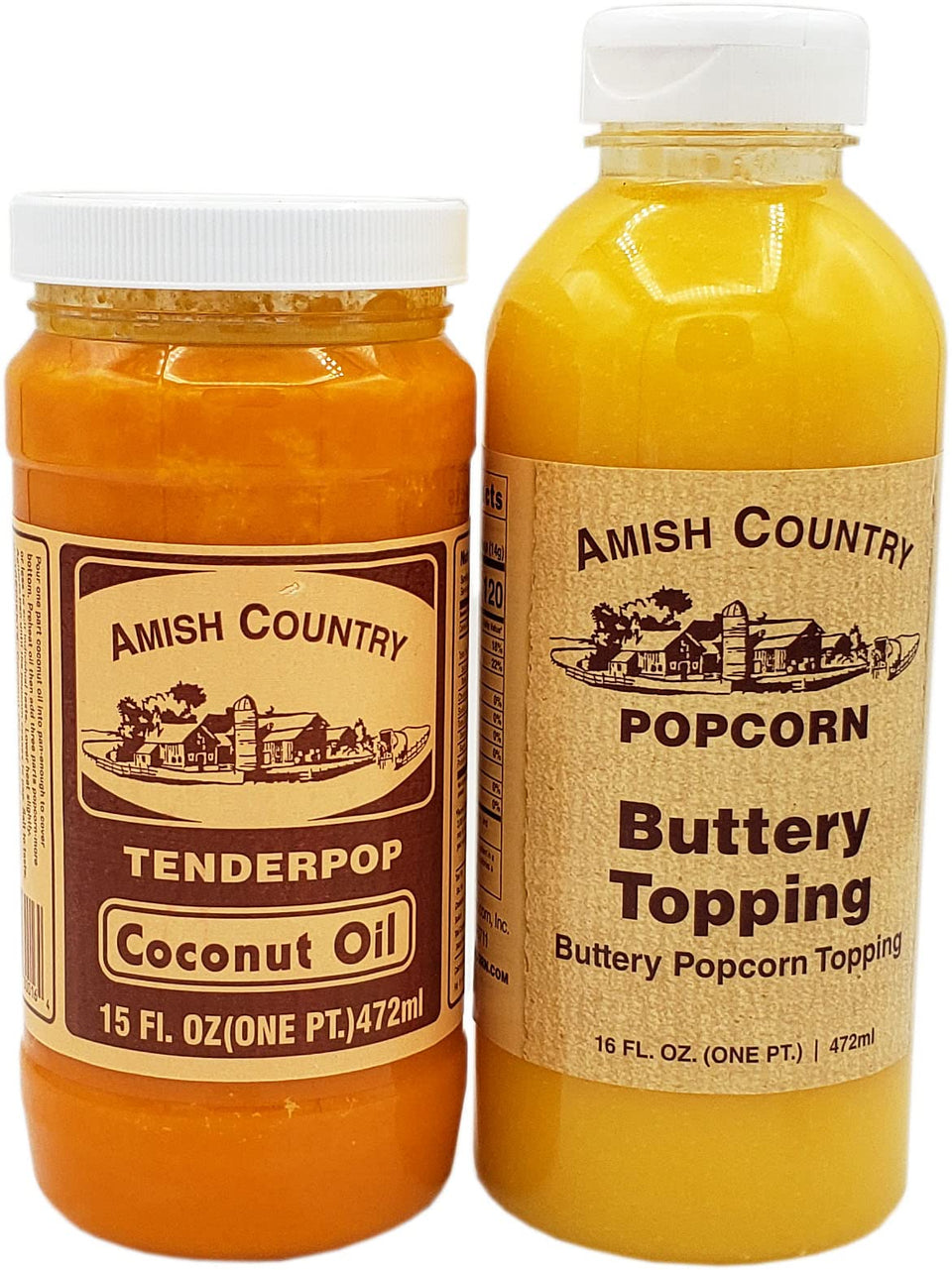 Amish Country Popcorn coconut oil bottle for premium popping and flavor
