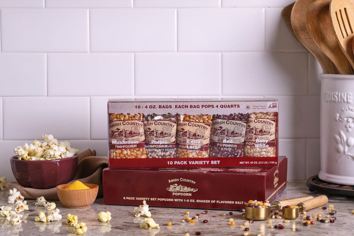 Amish Country Popcorn extra large caramel kernel for rich crunch