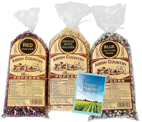 Amish Country Popcorn kitchen scene with bowl for quick snacking.