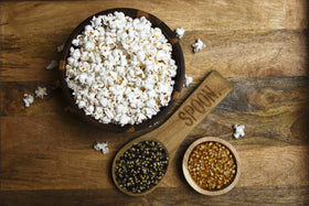 Amish Country Popcorn cozy kitchen setup for a family snack