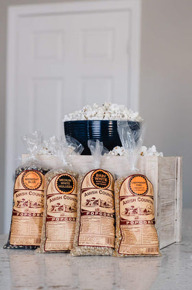 Amish Country Popcorn Ladyfinger 1lb bag for crisp, delicate interior texture.