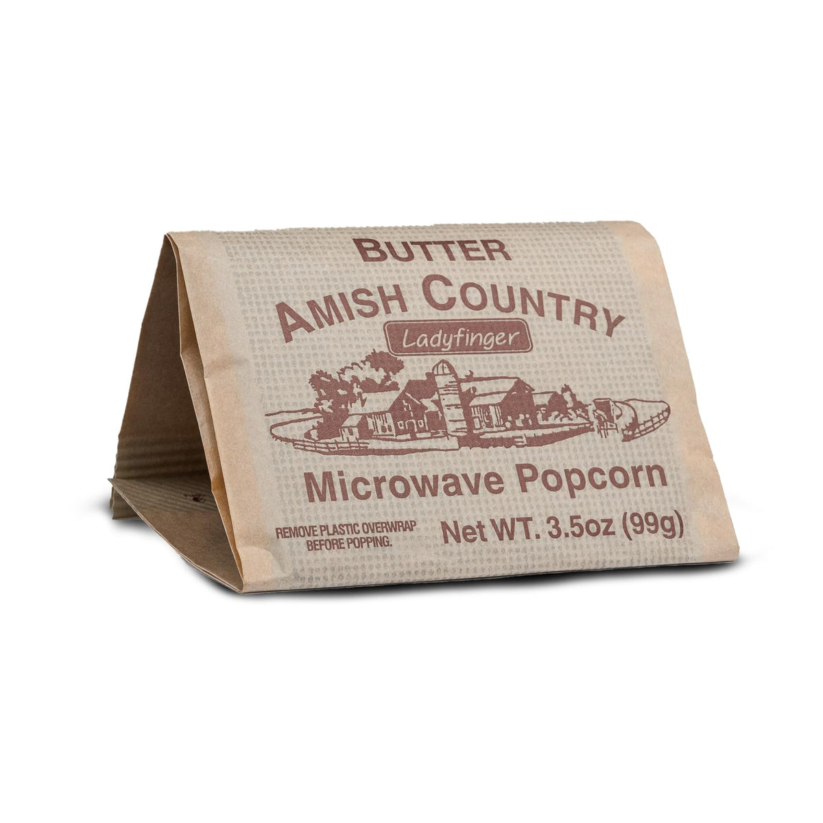 Amish Country Popcorn Ladyfinger Butter popped corn served in a bowl.