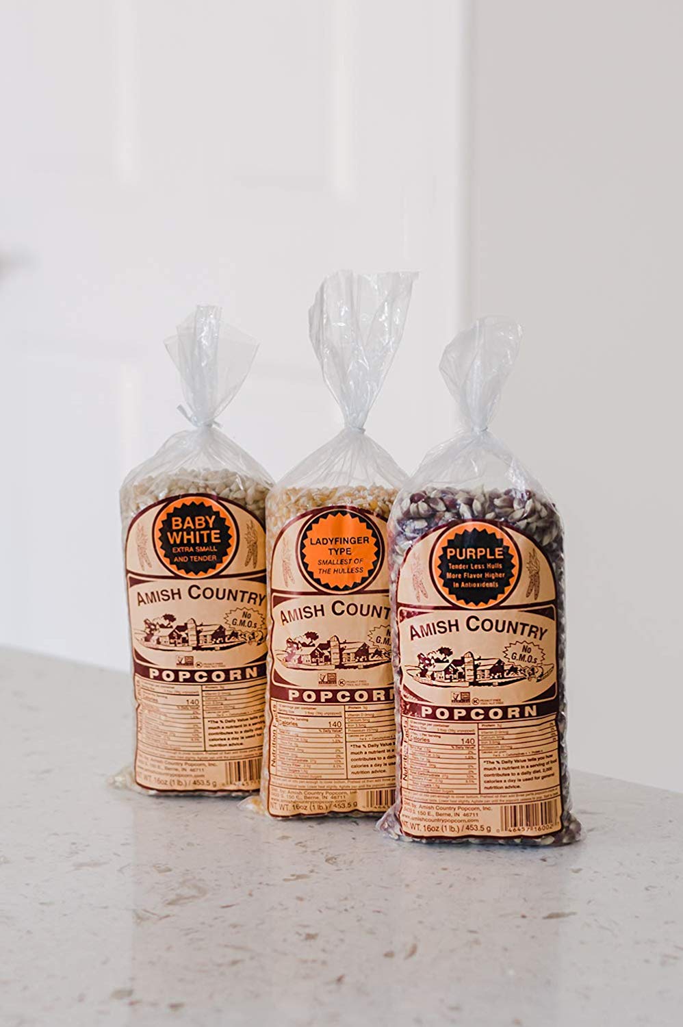 Amish Country Popcorn Ladyfinger kernels deliver a tender pop and classic crunch.