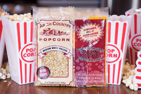 Amish Country Popcorn medium white kernels ideal for theater popcorn.