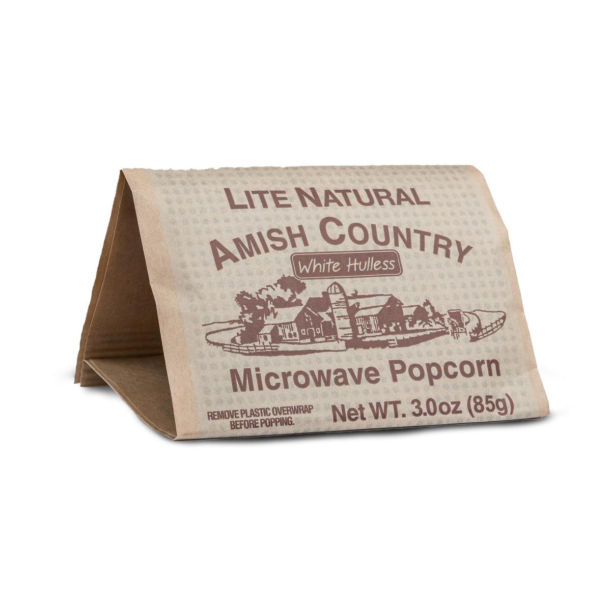 Amish Country Popcorn microwave bags ready for quick snacking.