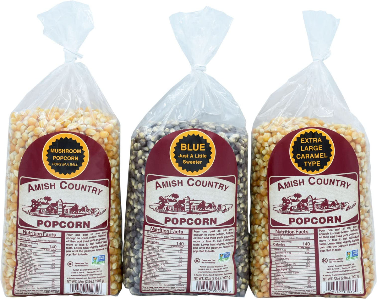 Amish Country Popcorn Mushroom bag ready to pop for light snacks