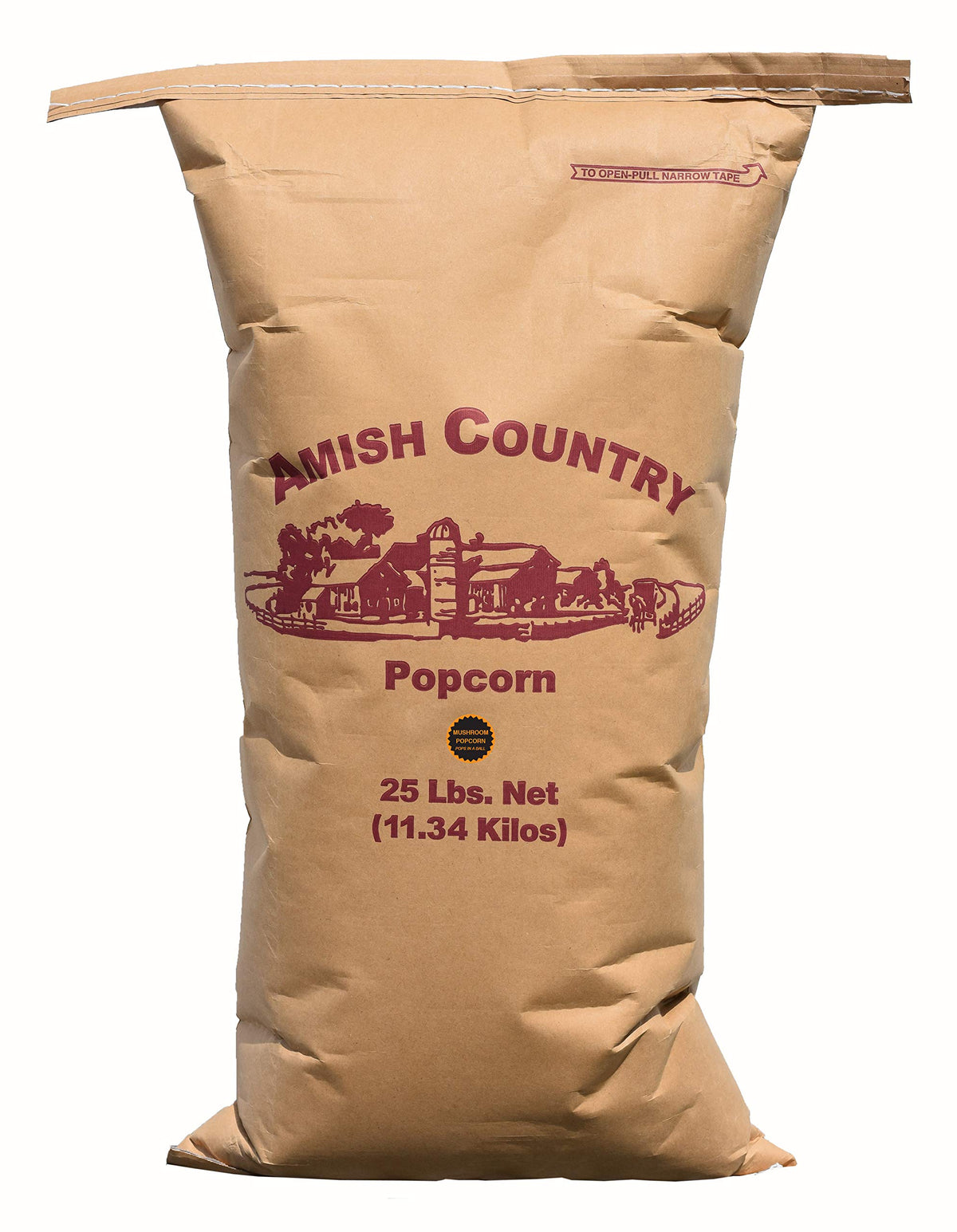Amish Country Popcorn mushroom kernel bag for bulk use and long-term storage.