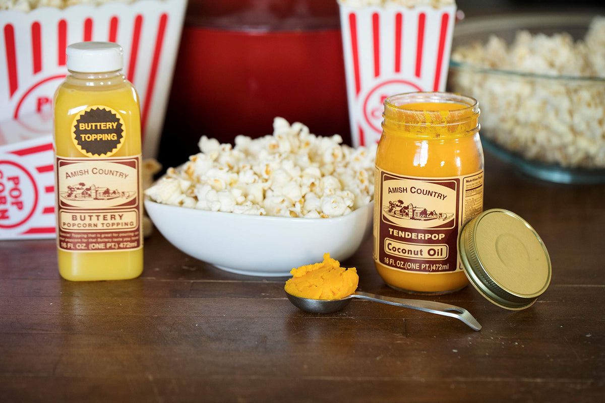 Amish Country Popcorn non GMO gluten free labeling on package