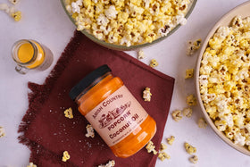 Amish Country Popcorn nut-free packaging suitable for allergy-safe snacking.