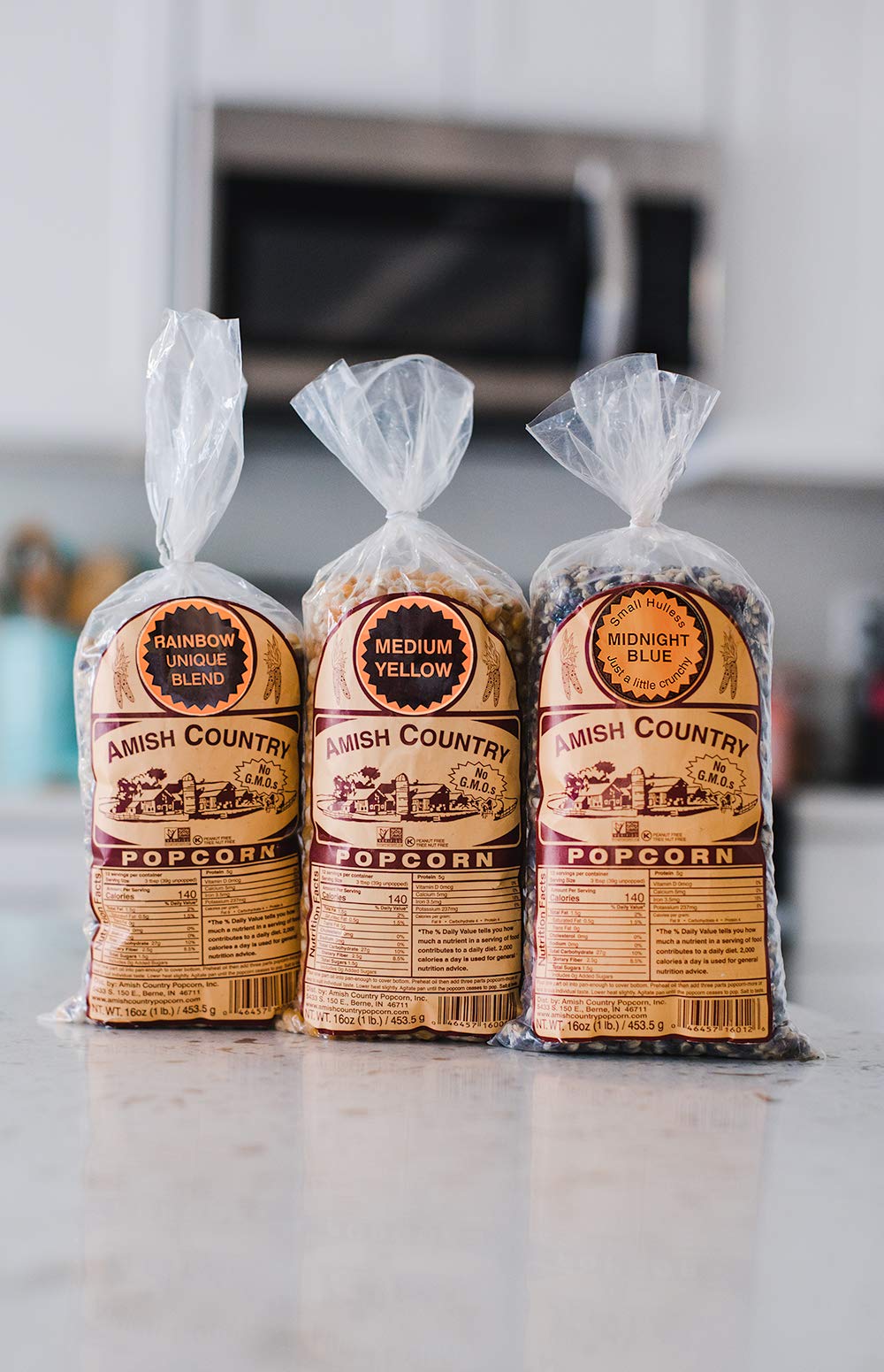Amish Country Popcorn Rainbow kernels perfect for family movie nights.