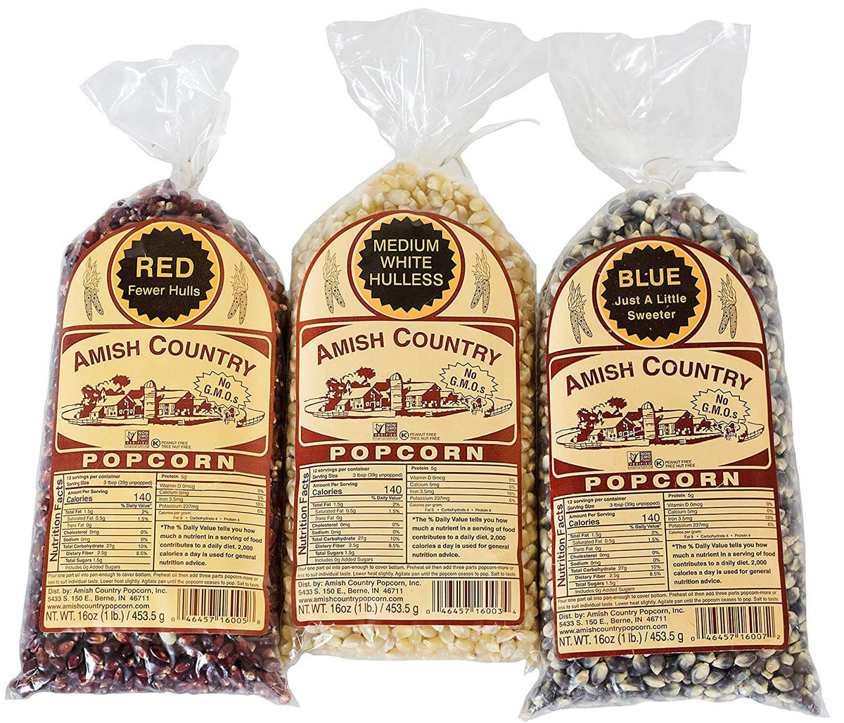Amish Country Popcorn red kernel bag for family movie nights.
