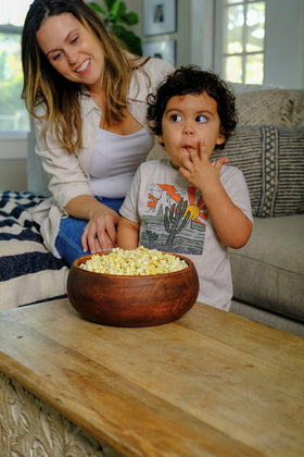 Amish Country Popcorn sealed container for freshness.