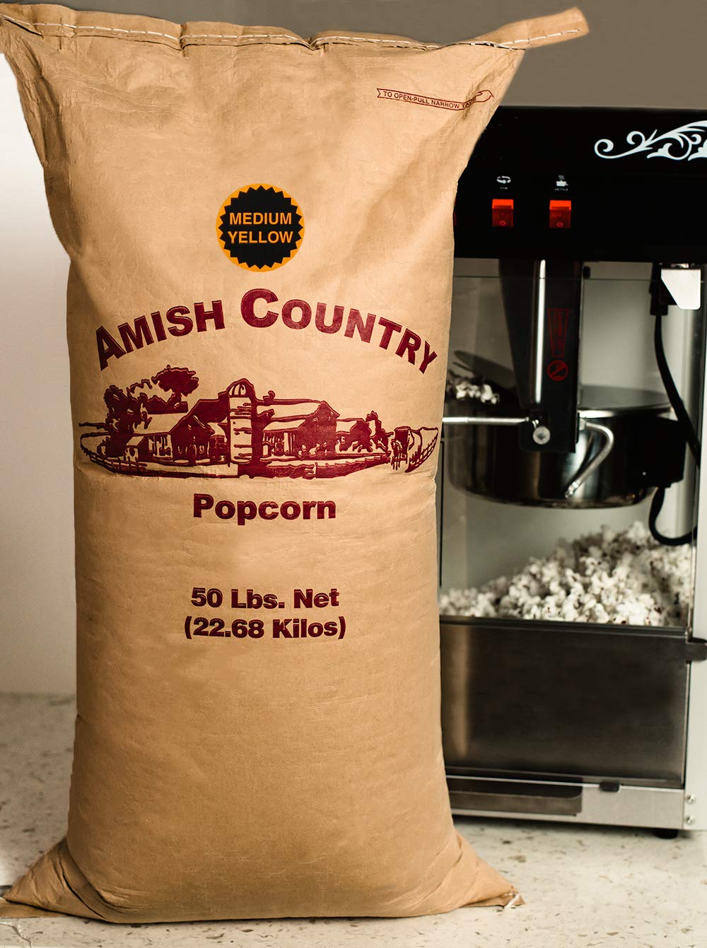 Amish Country Popcorn served on plate with butter for a tasty snack.