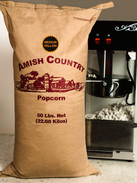 Amish Country Popcorn served on plate with butter for a tasty snack.