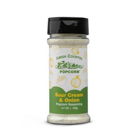 Amish Country Popcorn Sour Cream and Onion seasoning on popcorn