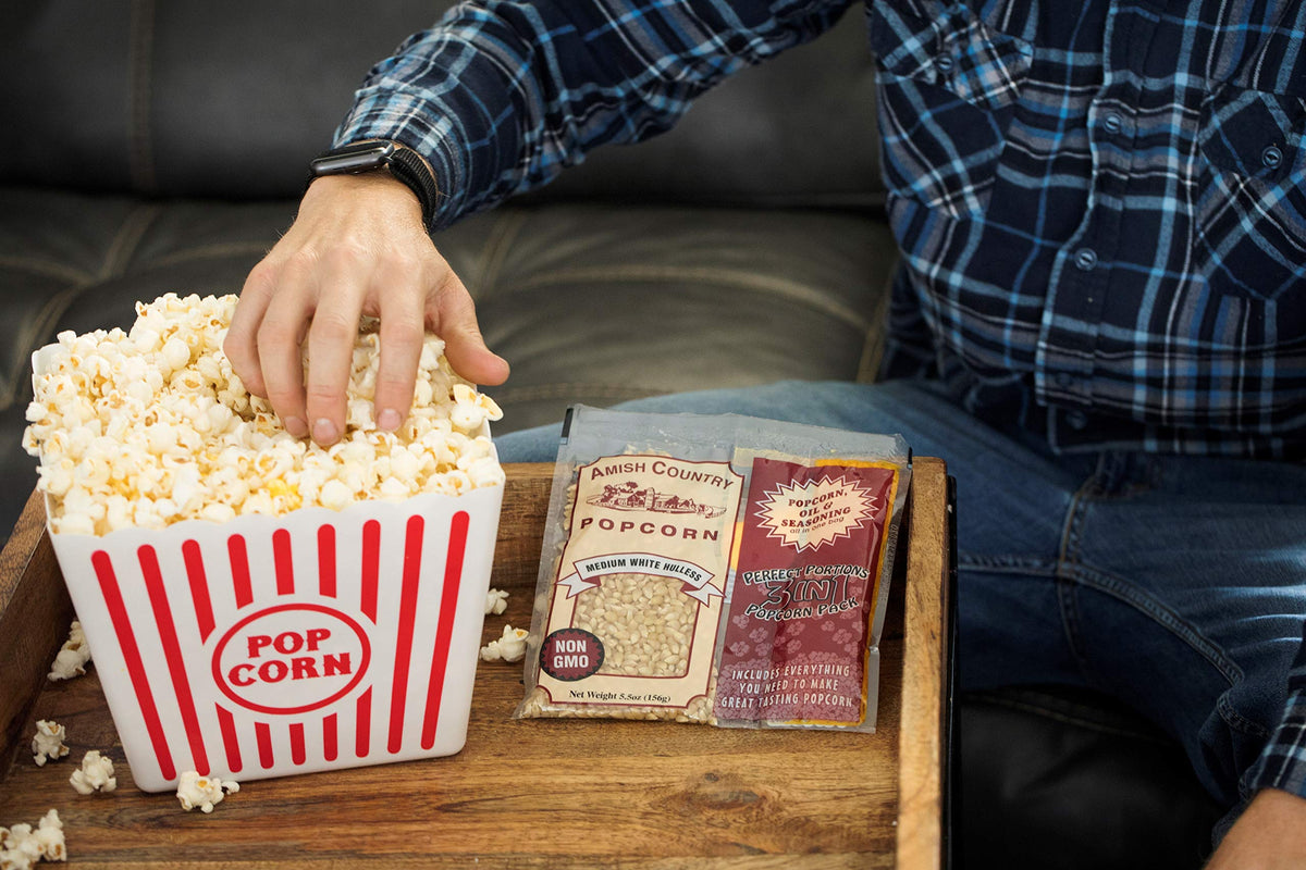 Amish Country Popcorn store in a cool, dry place to extend freshness.