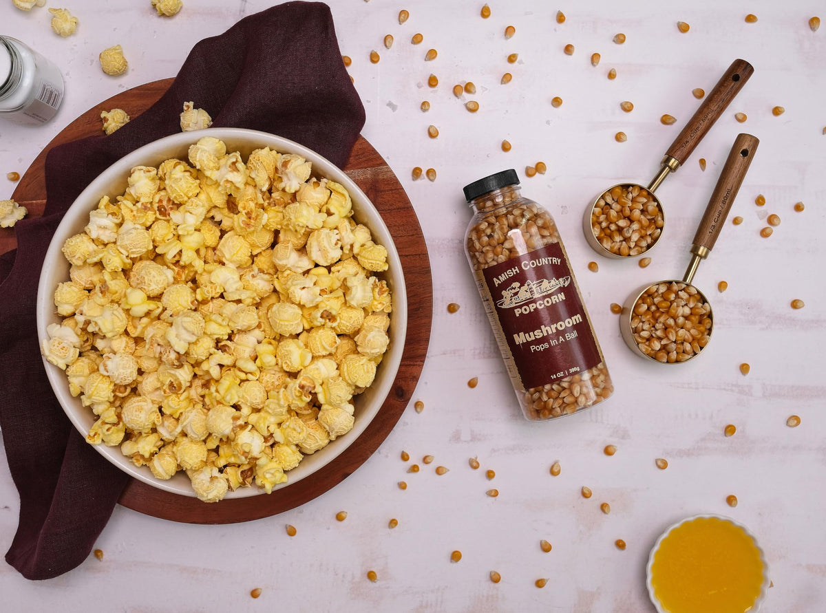 Amish Country Popcorn storage containers keep kernels fresh