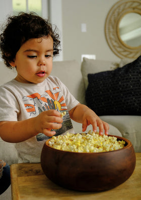 Amish Country Popcorn storage in resealable container for freshness