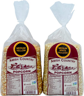 Amish Country Popcorn white medium kernels for light popping and snack ready